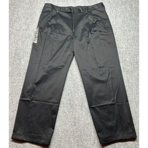 Haggar Vip Dress Pants Mens 42x30 Black Classic Fit Cotton No Iron Trouser New